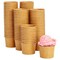 100 Pack Disposable Paper Ice Cream Cups, Dessert Bowls for Sundae Bar, Frozen Yogurt (Brown, 5 oz)